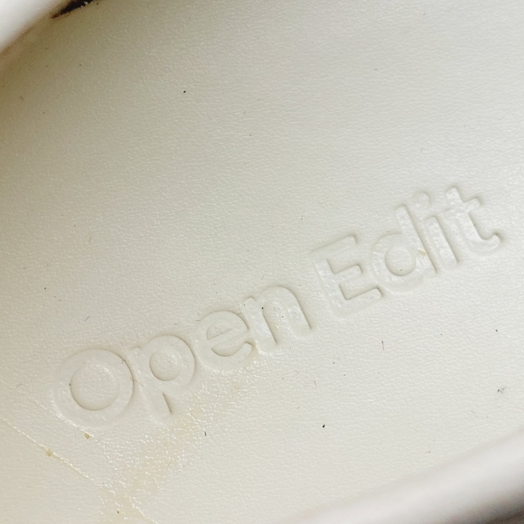 NEW Nordstrom Open Edit White Faux Patent Gold Chunky Academia Loafers C433 - Picture 9 of 14